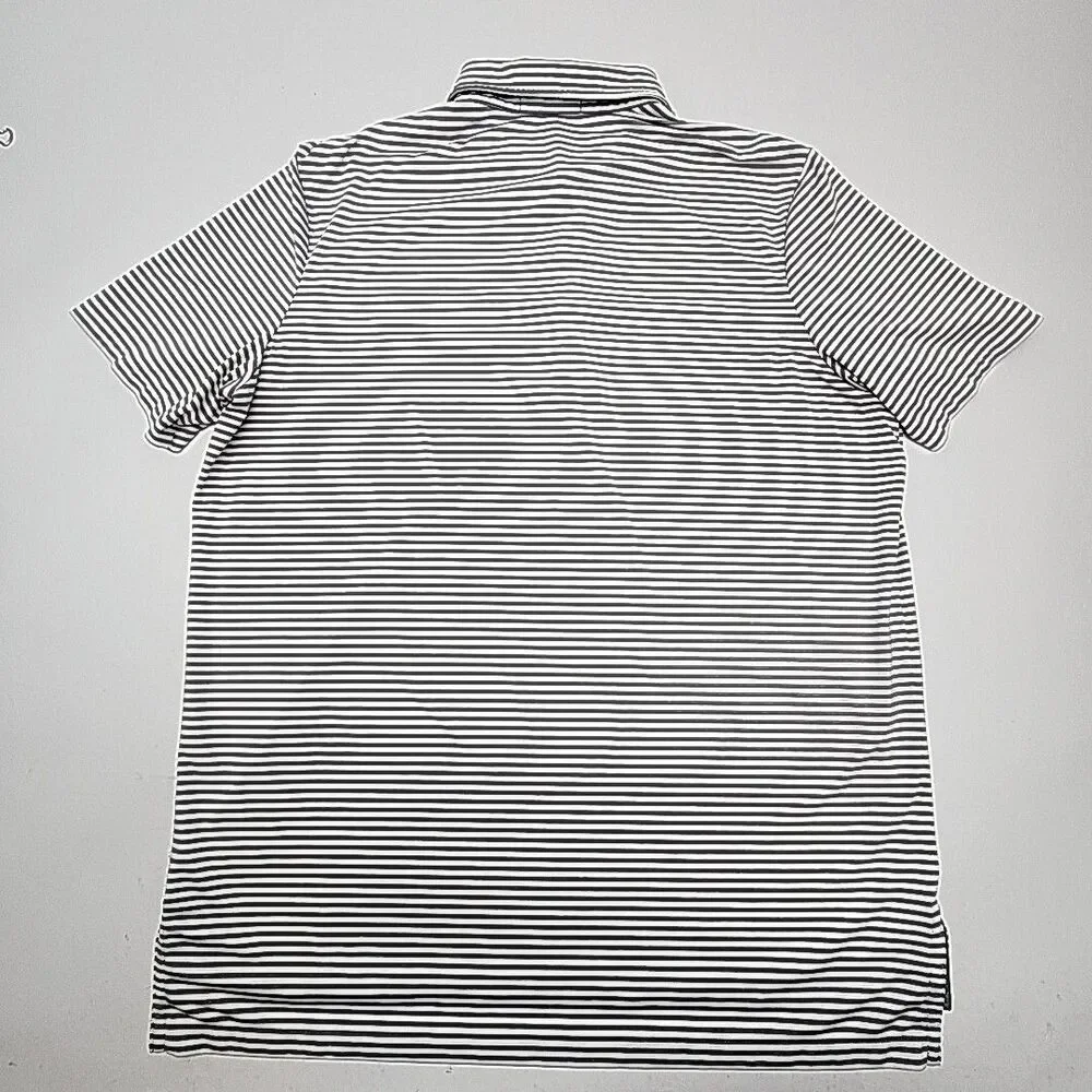 RLX Ralph Lauren Polo Golf Shirt Gray White Stripe Men Size XL Stretch